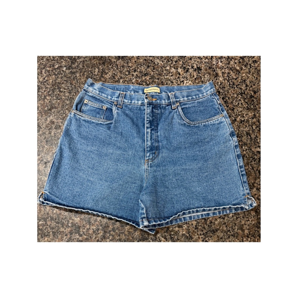 Generra Vintage High Waisted Denim Shorts Blue Cotton Size 12 Medium Wash